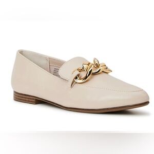 Elegant Cream Madden Loafers with Gold Accent